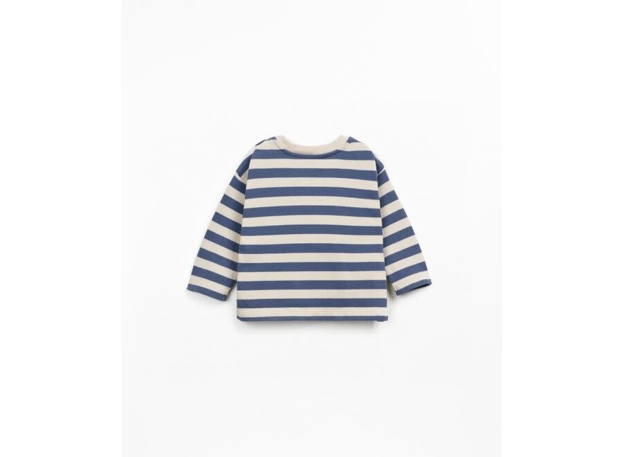 Striped jersey LS T-shirt - Mirtilo