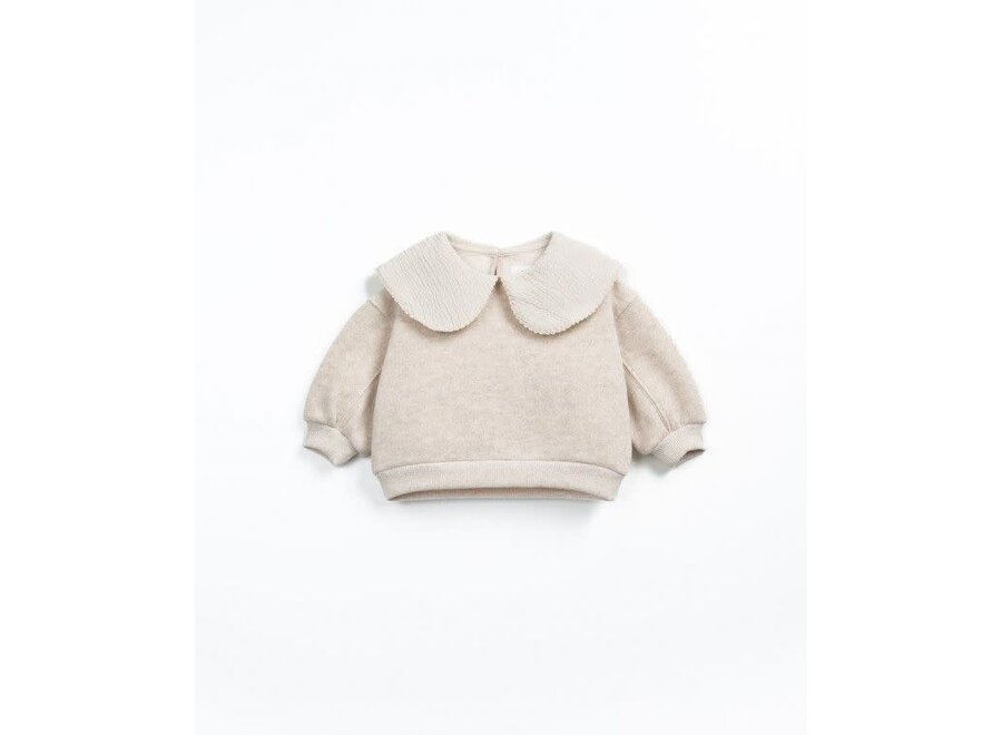 Fleece collar sweater - Tones