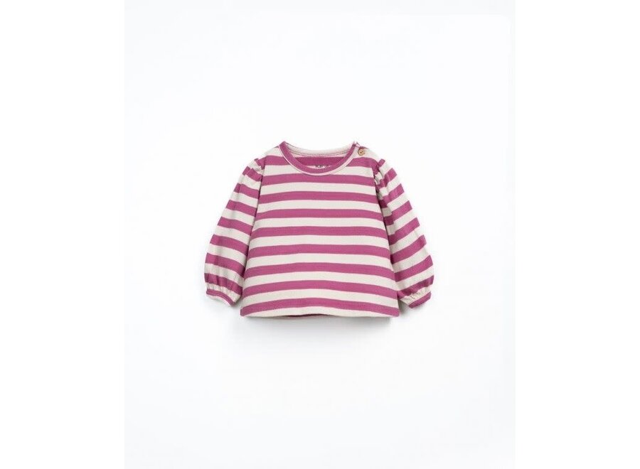 Striped jersey LS T-shirt - Beetroot