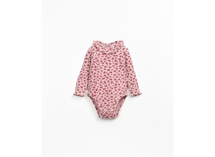 Printed rib flamé body - Leopard/ Rose