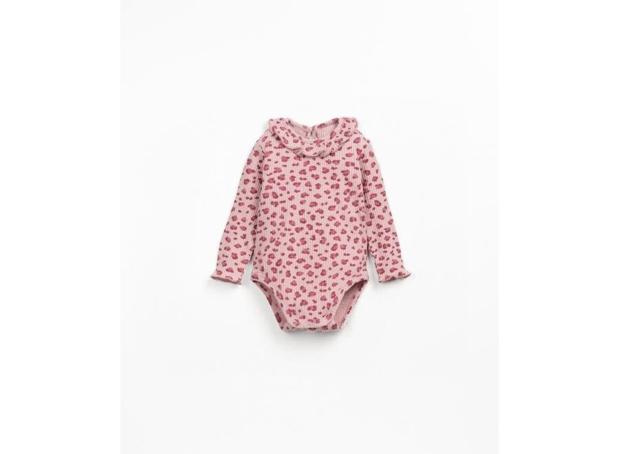 Printed rib flamé body - Leopard/ Rose