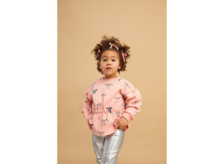 Girls peplum sweatshirt - Peach parfait