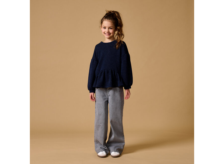 Ruffle sweater - Blue lurex