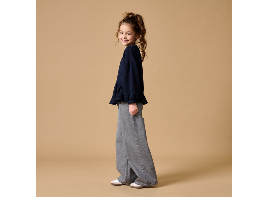 Ruffle sweater - Blue lurex