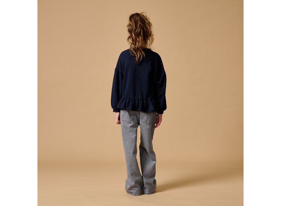 Ruffle sweater - Blue lurex