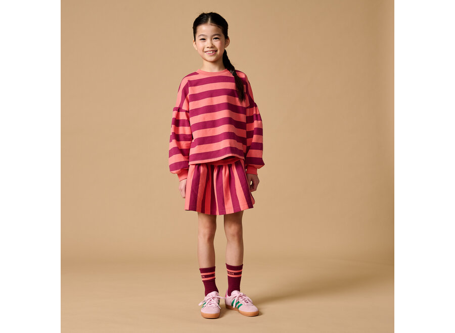 Sweater stripe - Peach/ bordeaux