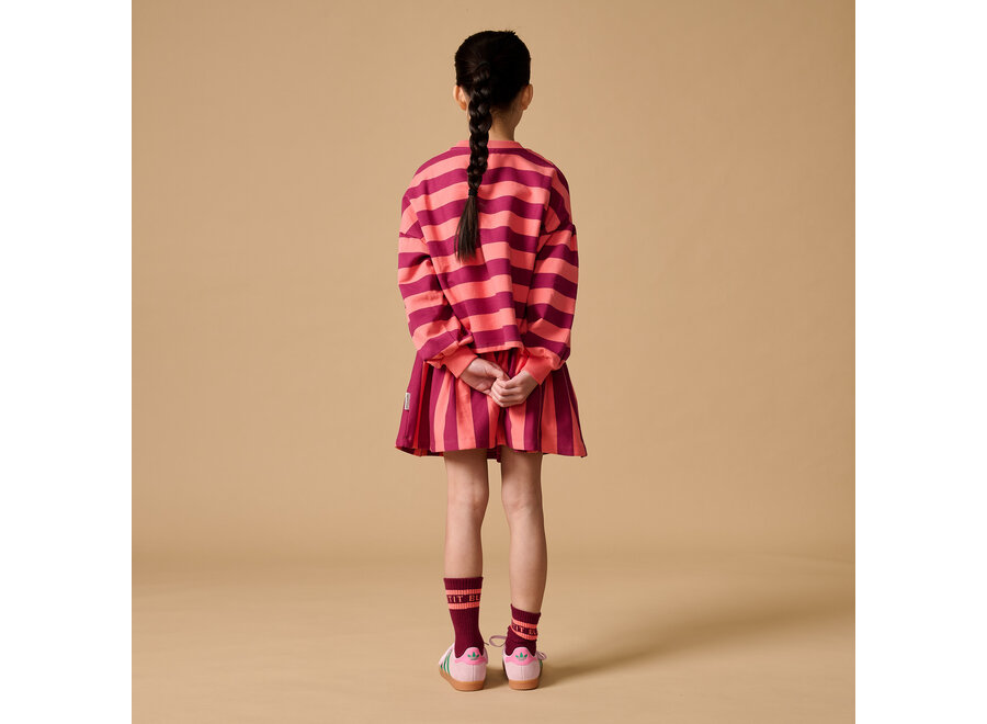 Sweater stripe - Peach/ bordeaux