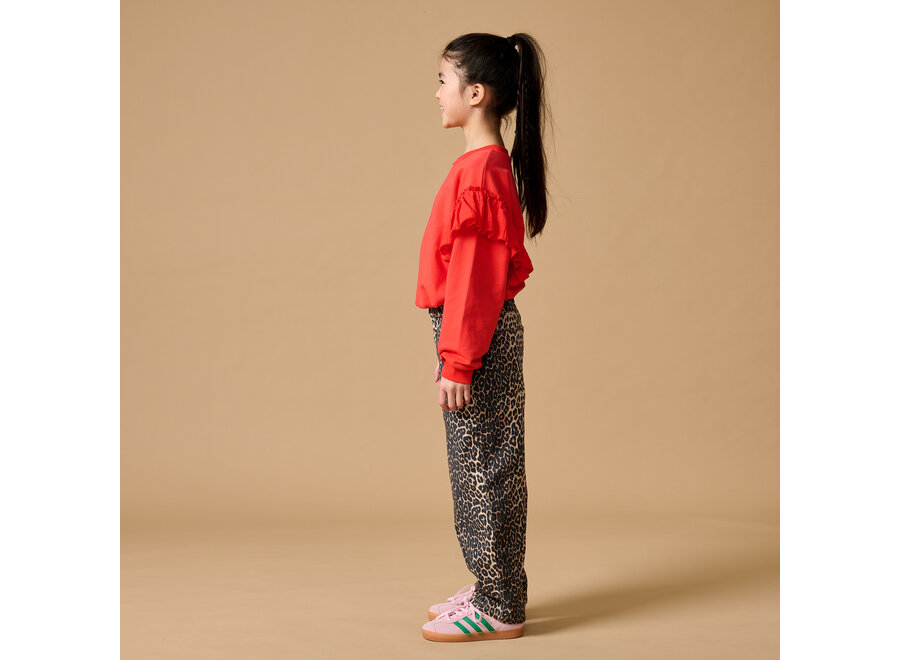 Romantic ruffle sweater - Cayenne