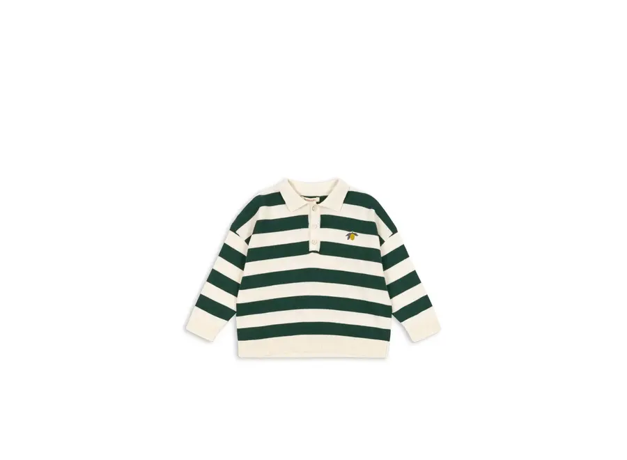 Manis knit polo - Pine grove stripe
