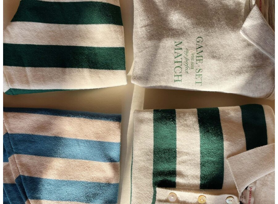 Manis knit polo - Pine grove stripe