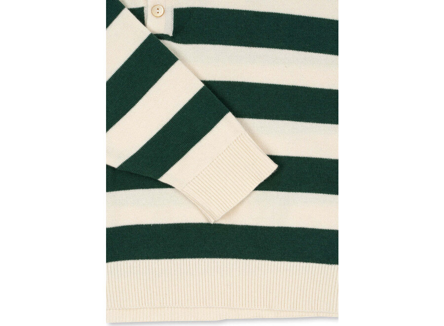 Manis knit polo - Pine grove stripe