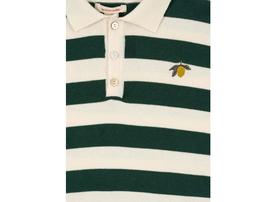 Manis knit polo - Pine grove stripe