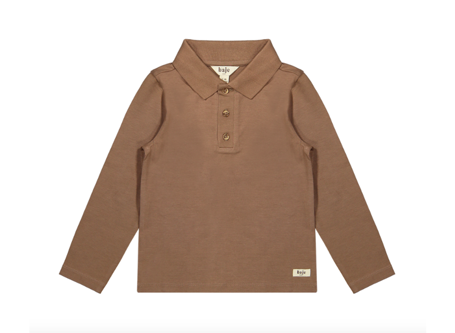Broc longsleeve polo - Brown cacao