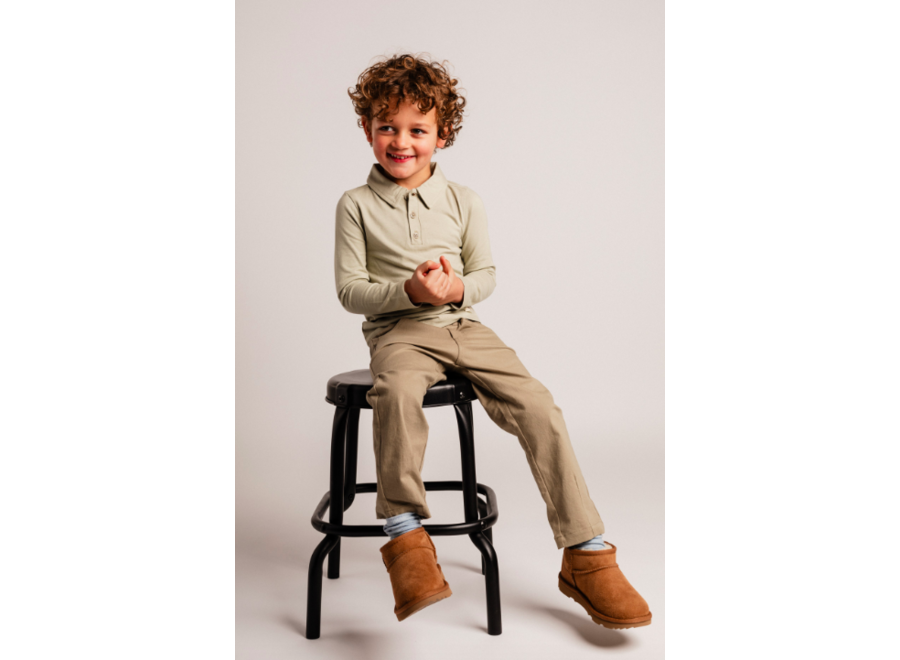 Broc longsleeve polo - Green pistache