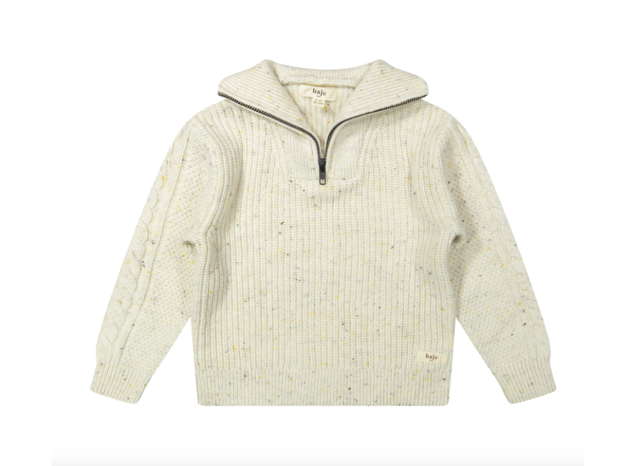 Lenn knit zipsweater - sand multicolor