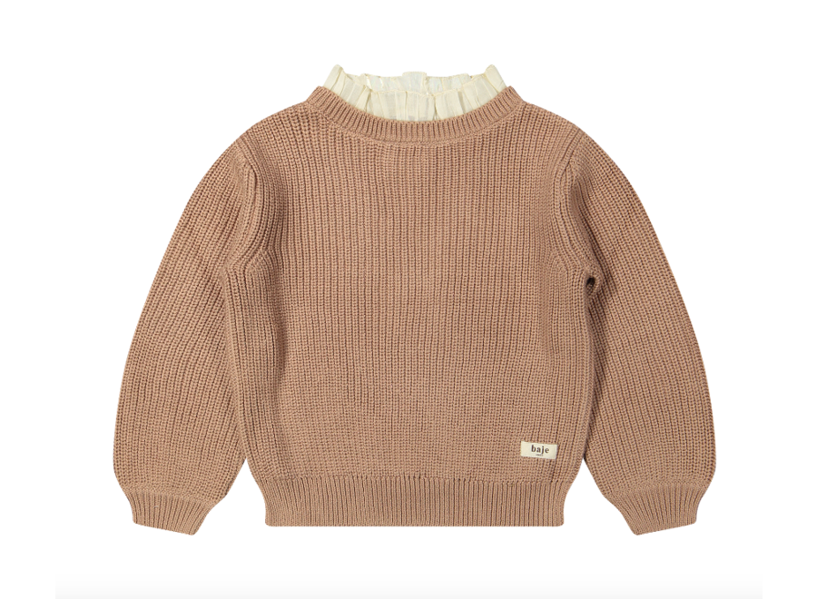 Soho collar knit sweater - Peach almond