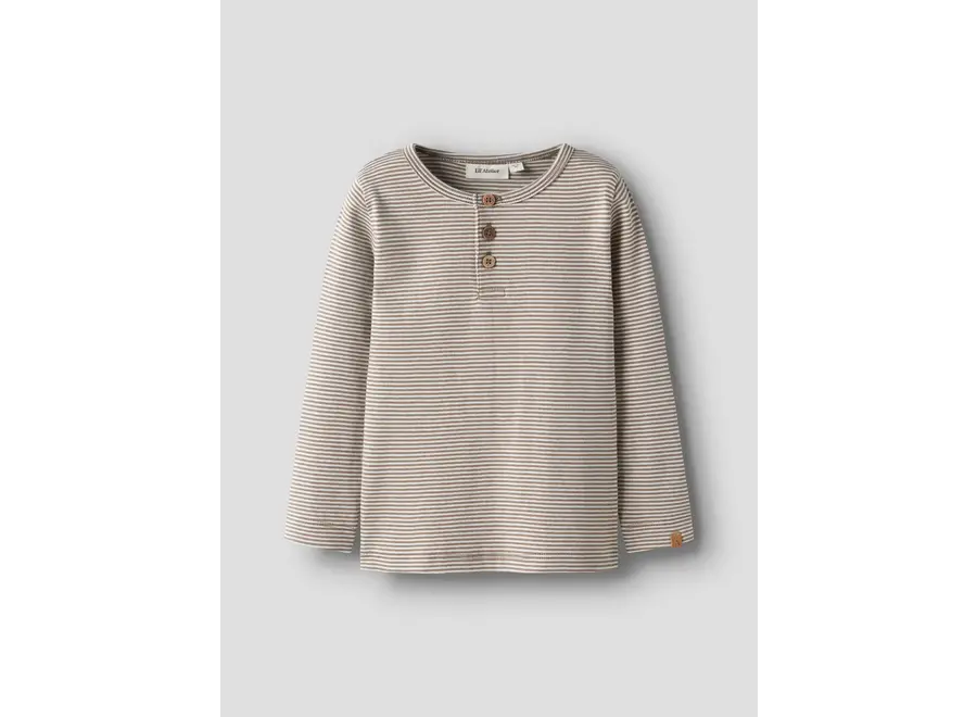 Ohio LS slim top - Sepia stripes