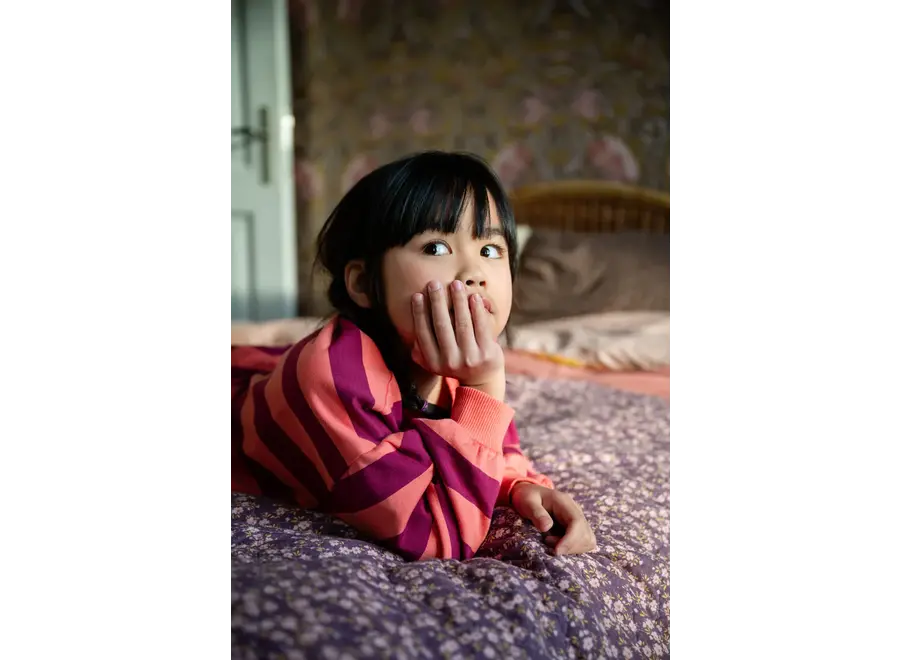 Sweater stripe - Peach/ bordeaux