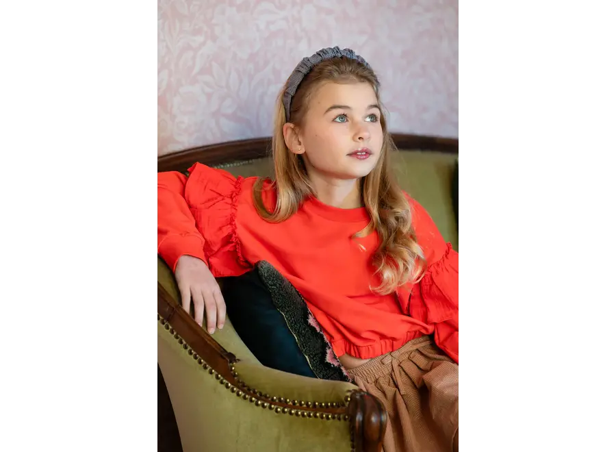 Romantic ruffle sweater - Cayenne