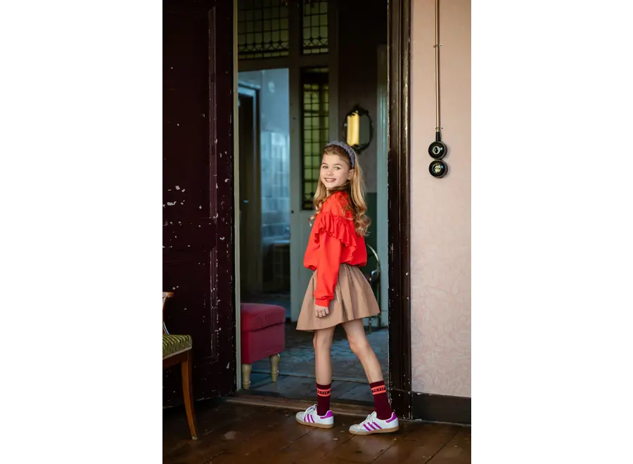 Romantic ruffle sweater - Cayenne