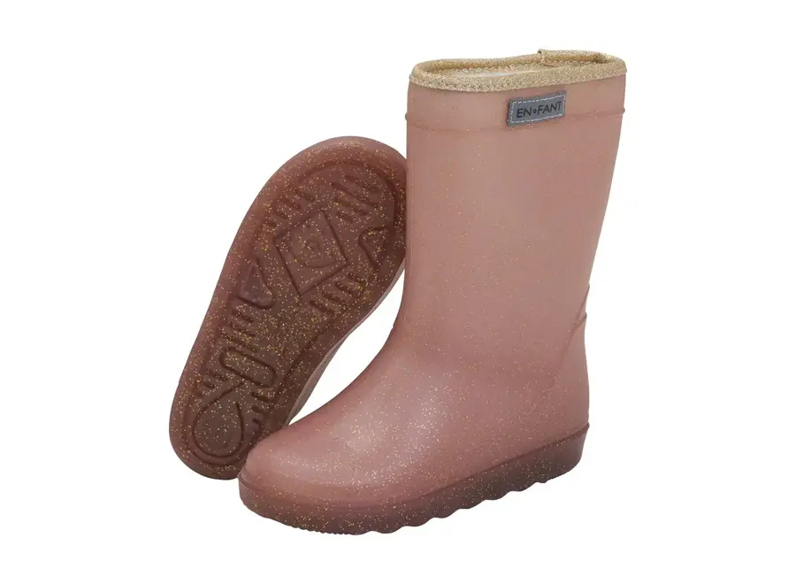 Thermo boots glitter - Rose taupe