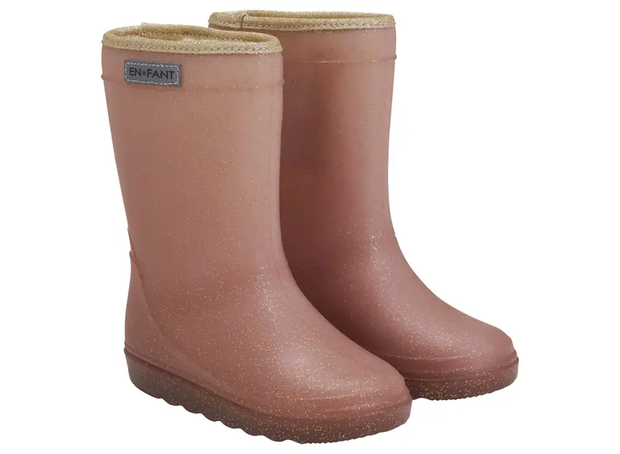 Thermo boots glitter - Rose taupe