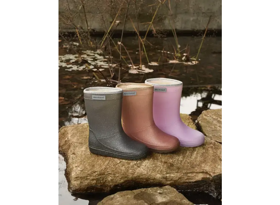 Thermo boots glitter - Rose taupe