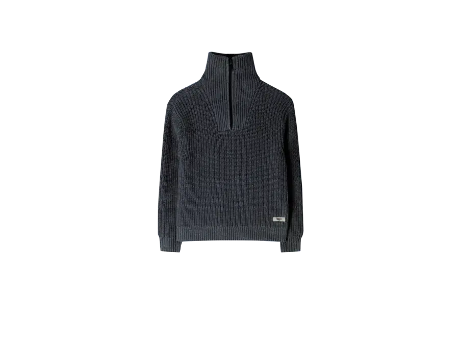 Lenn knit zipsweater - Blue vintage