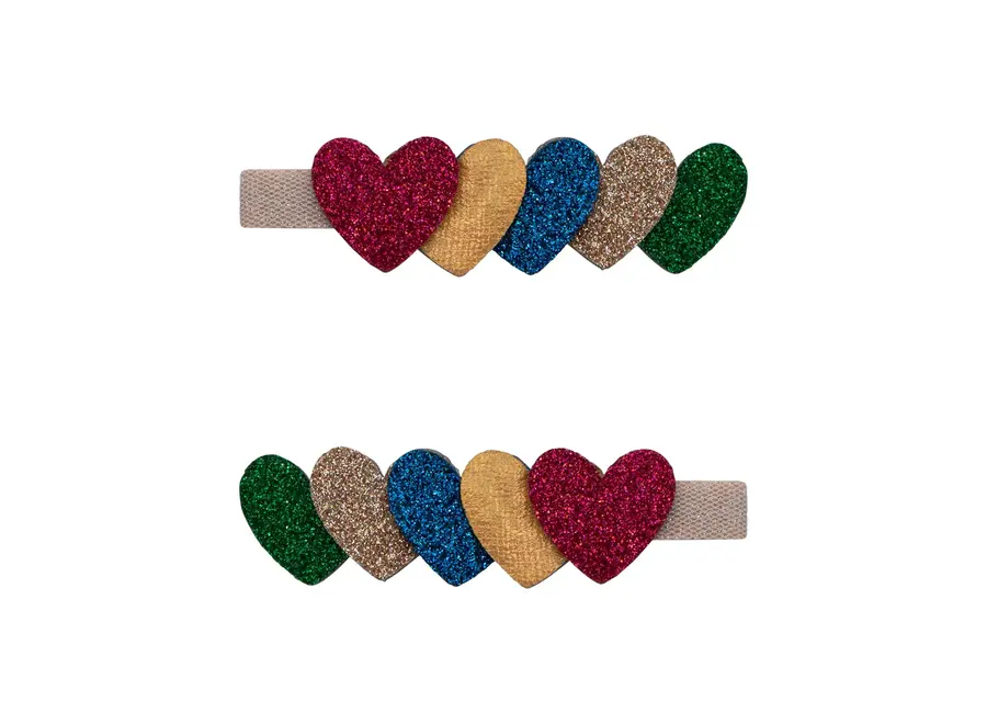Jazzy layered heart clips