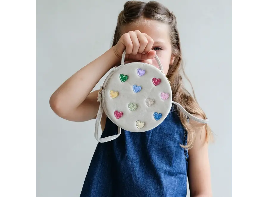 Jazzy hearts velvet bag