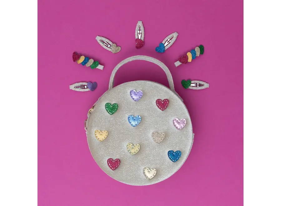 Jazzy hearts velvet bag
