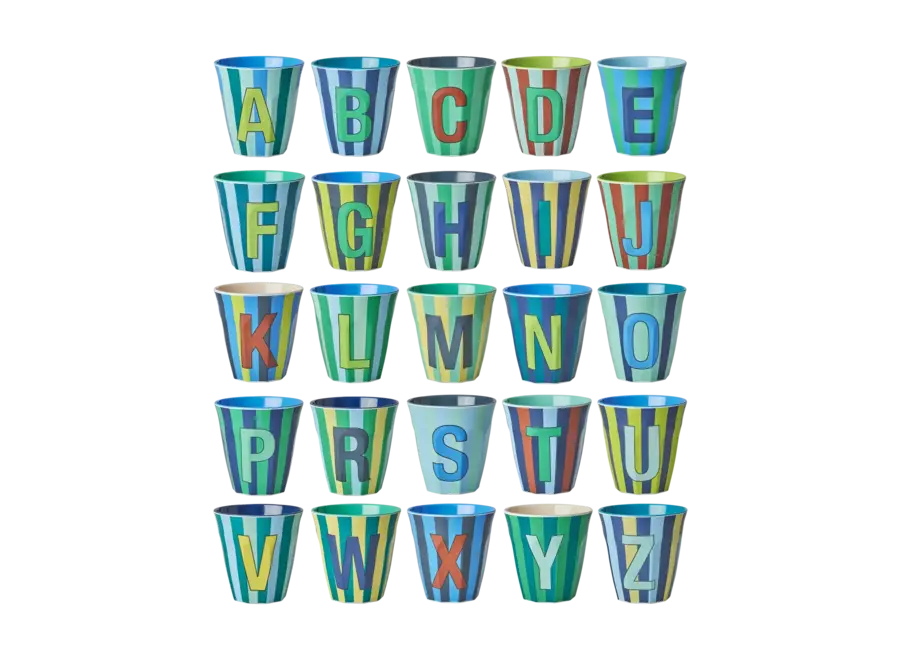 Letterbekers gestreept - Blauw