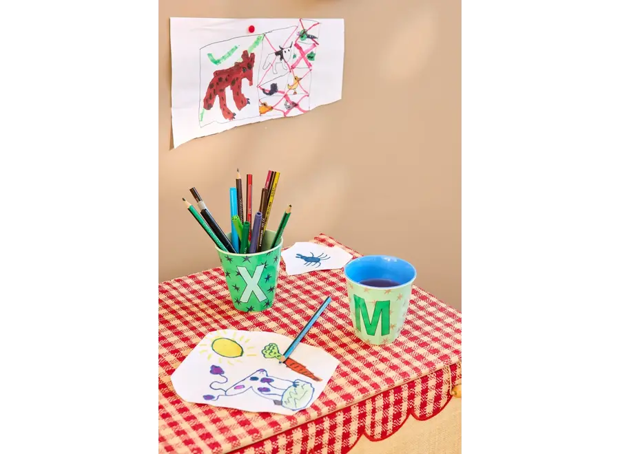 Letterbekers - Sterrenprint/ blauw