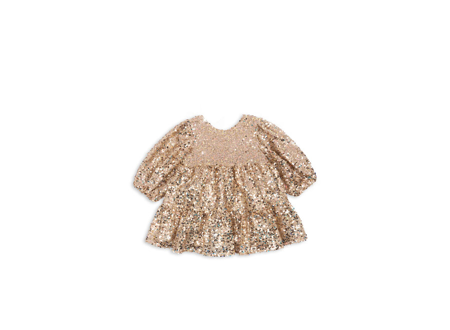 Lila sequins bow dress - Gold glitter