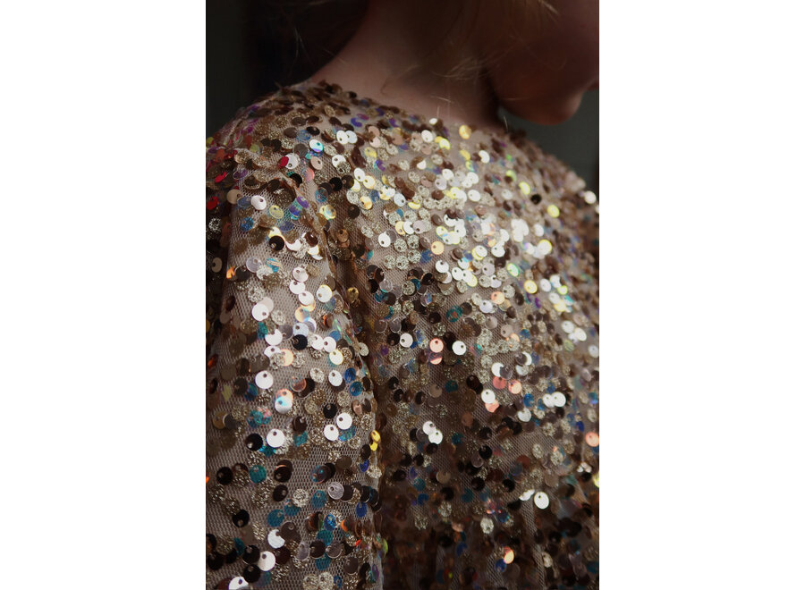 Lila sequins bow dress - Gold glitter