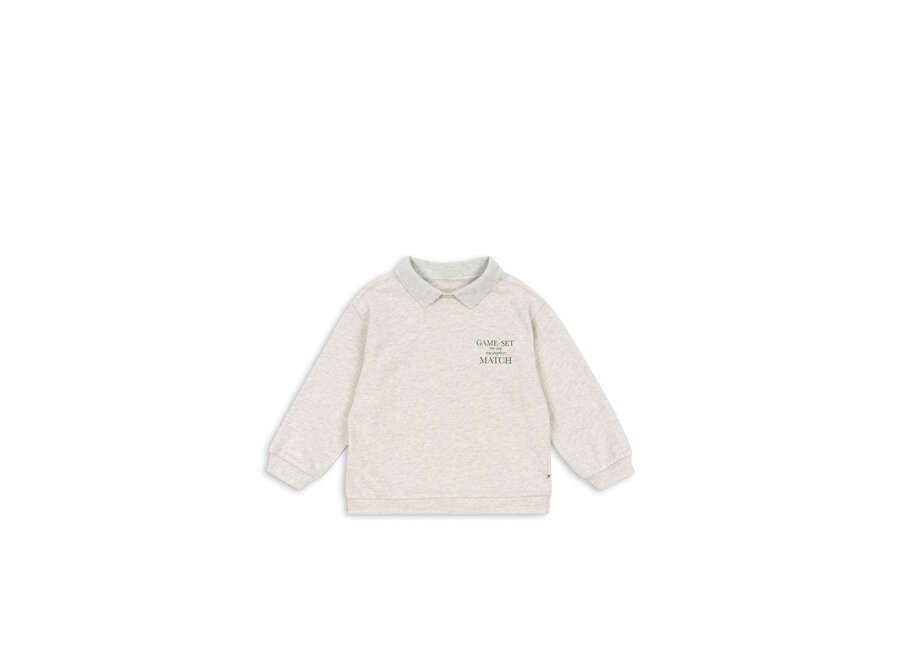 Spotty LS polo - Off white melange