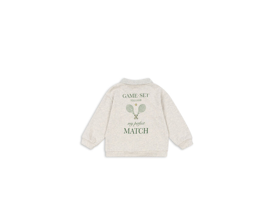 Spotty LS polo - Off white melange