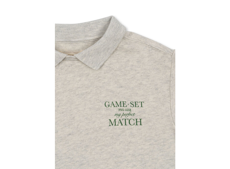 Spotty LS polo - Off white melange