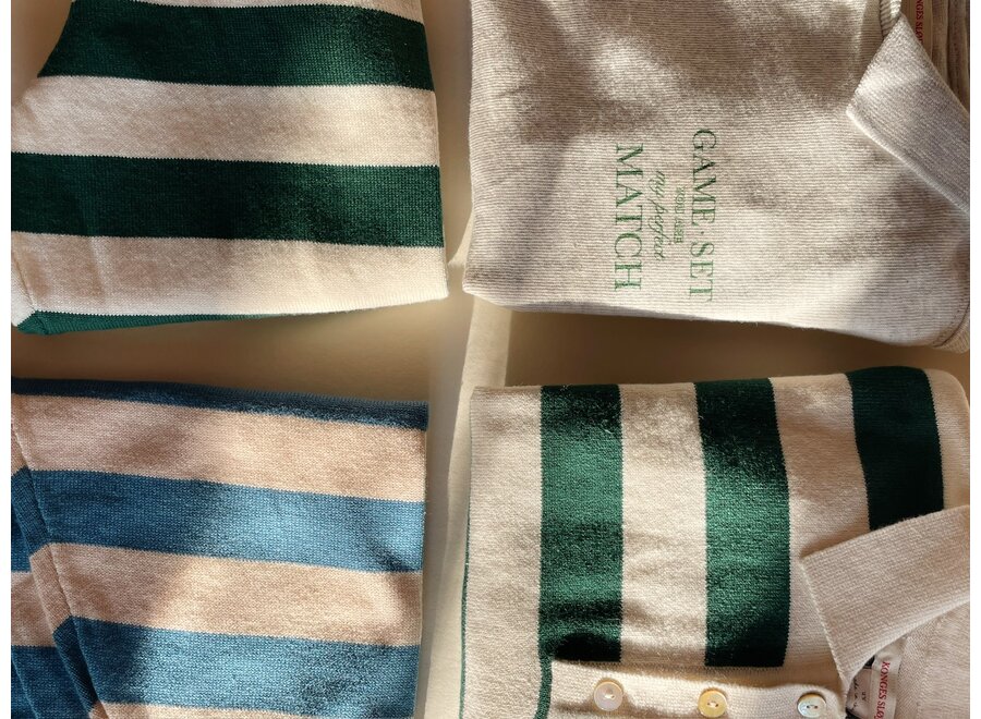 Spotty LS polo - Off white melange