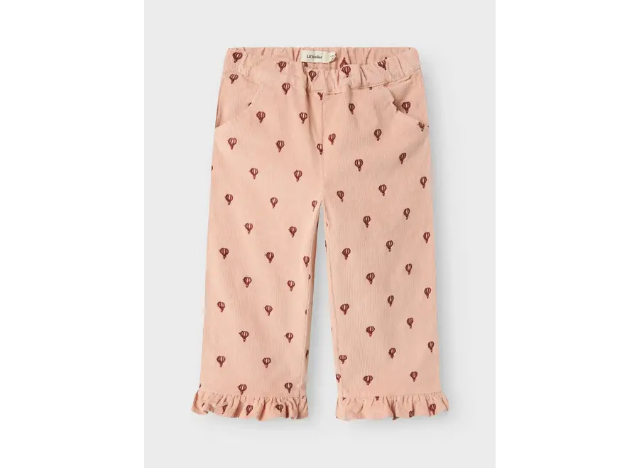 Nelly corduroy straight pants - Cameo rose