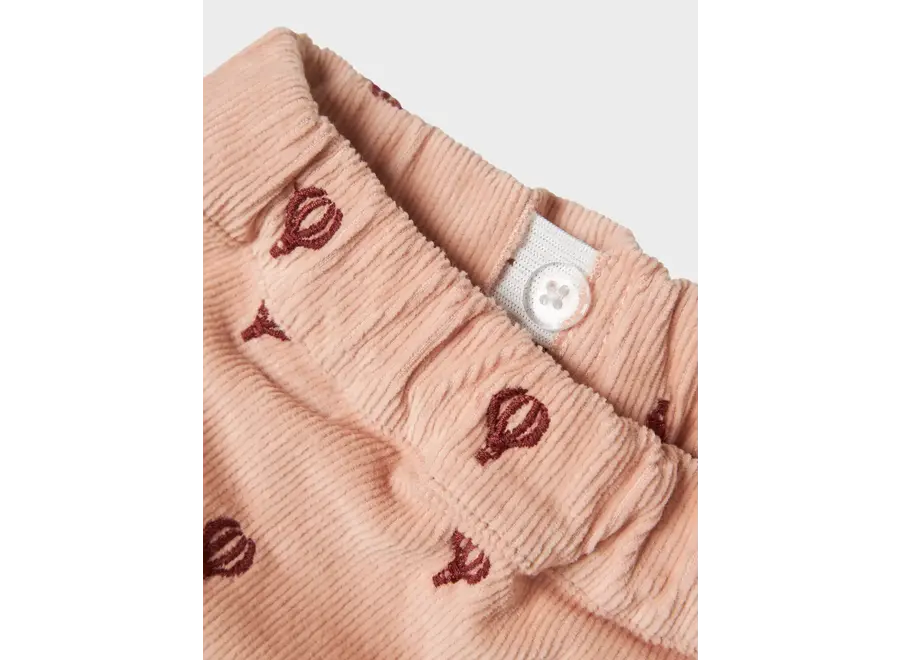 Nelly corduroy straight pants - Cameo rose