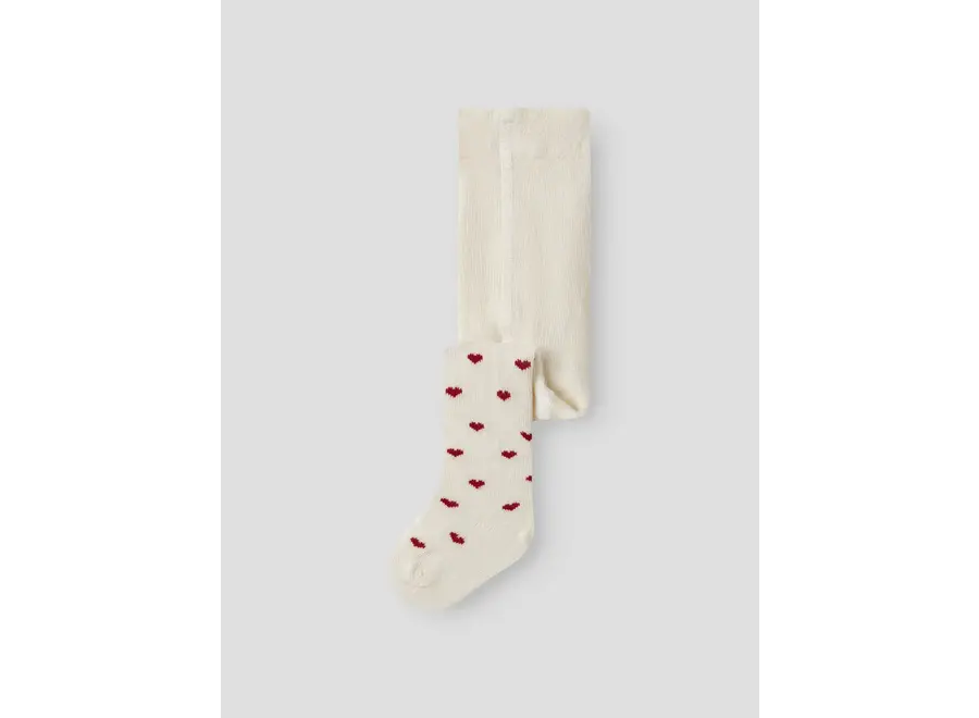 Freba len pantyhose - Turtledove/ Red hearts