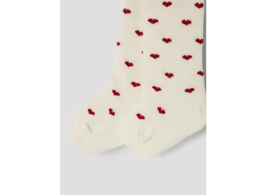 Freba len pantyhose - Turtledove/ Red hearts