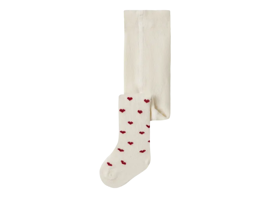 Freba len pantyhose - Turtledove/ Red hearts