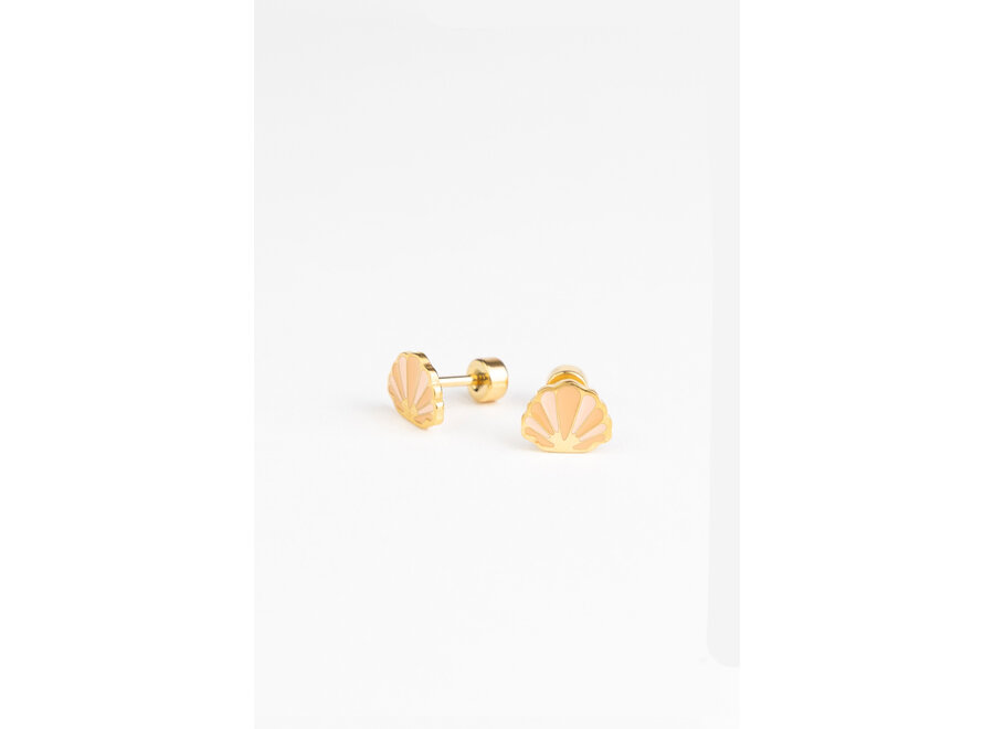 Studs earrings - Golden shell