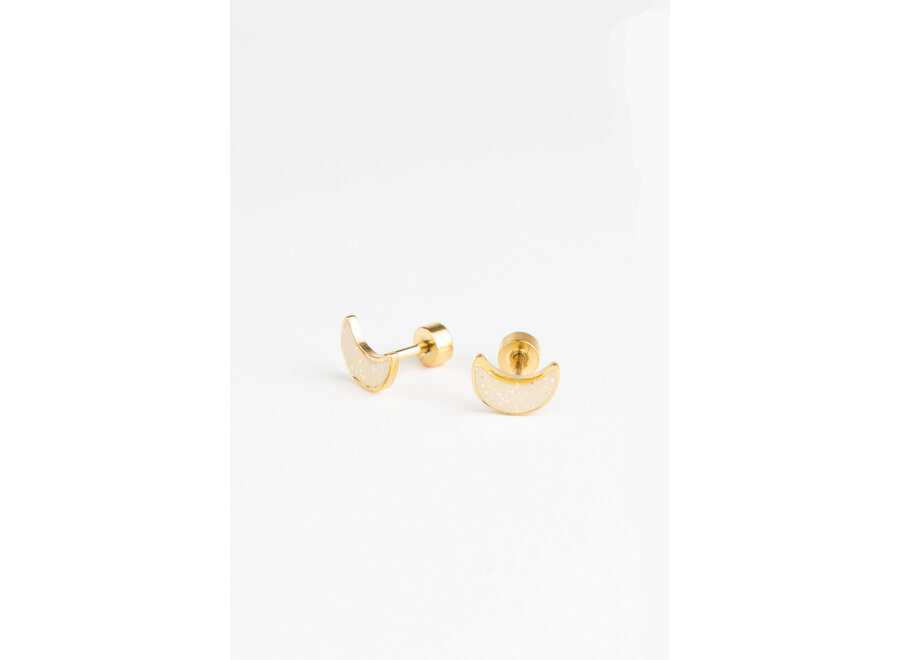 Studs earrings - Shiny moon