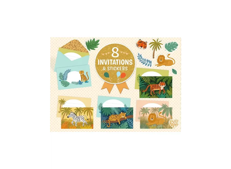 Uitnodigingen - Dieren uit de jungle