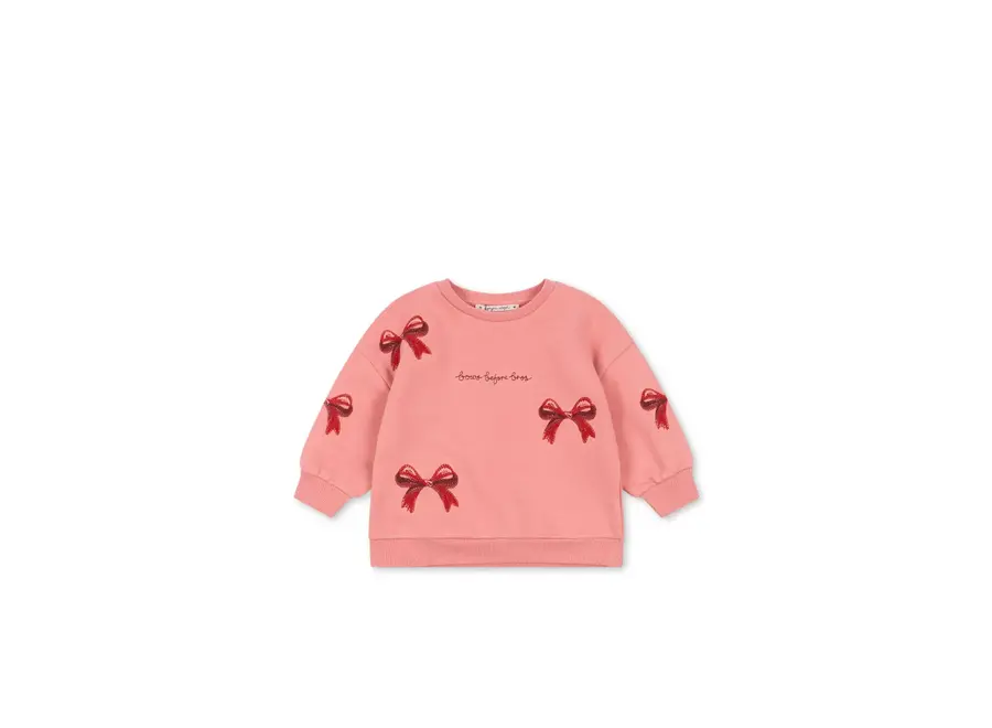 Lou bow sweat shirt - Strawberry ice