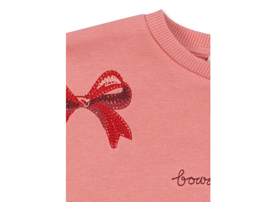 Lou bow sweat shirt - Strawberry ice