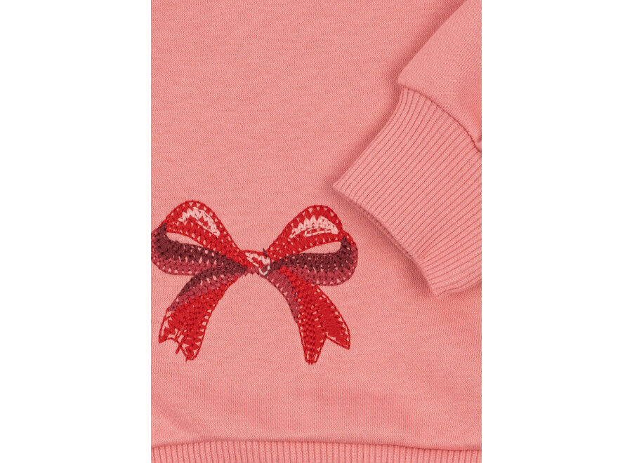 Lou bow sweat shirt - Strawberry ice
